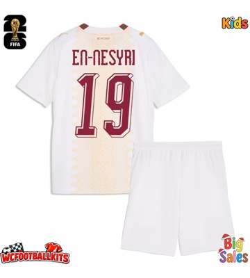 Morocco Youssef En-Nesyri #19 Replica Away Stadium Kit for Kids World Cup 2026 Short Sleeve (+ pants)